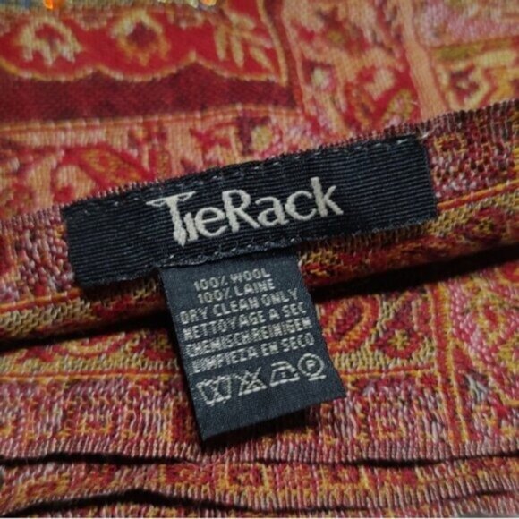 Tie Rack Earthy Embellished Paisley Wool Oblong Scarf Shawl - Picture 9 of 9